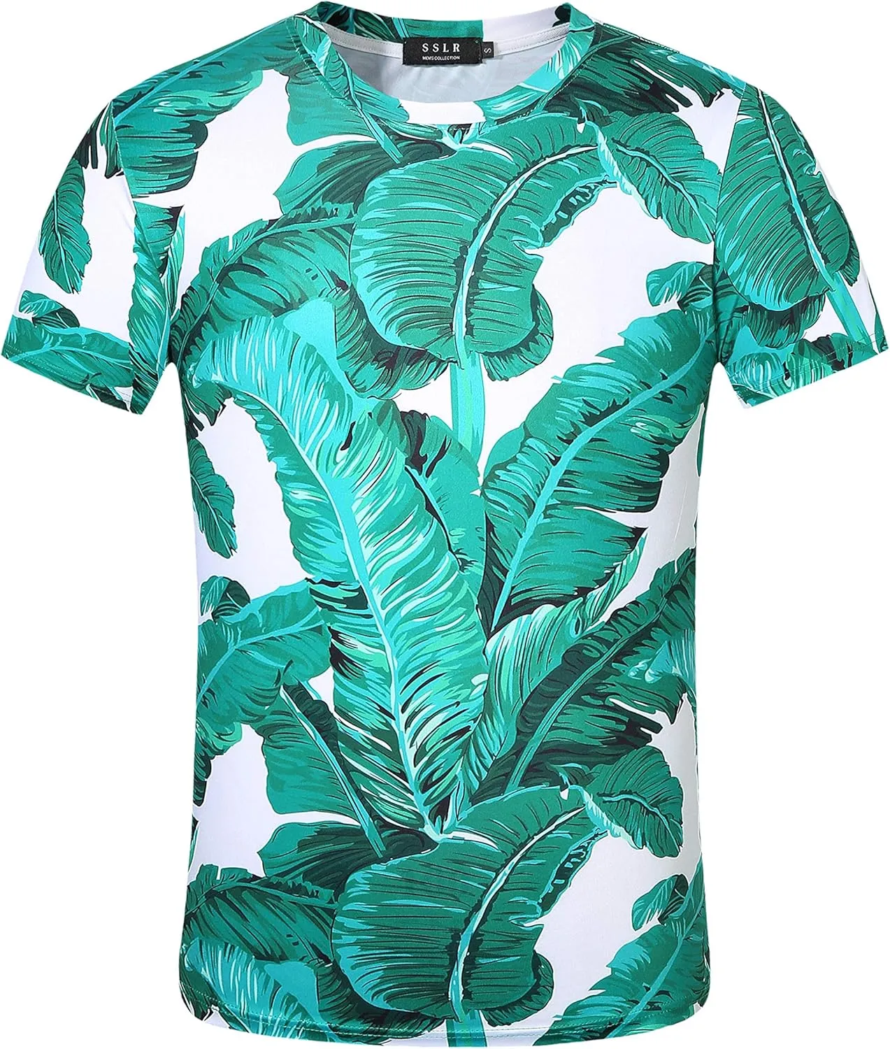 SSLR Mens Hawaiian Shirts Casual Print Short Sleeve T Shirt for Men
