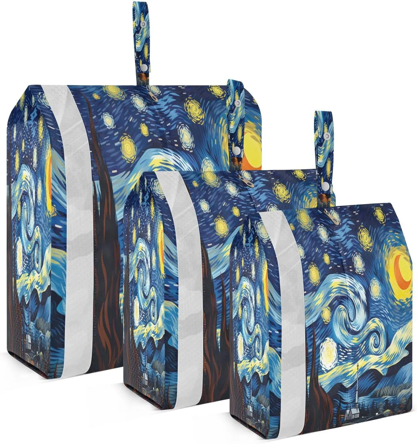 Starry Night Moon Stars Packing Cubes for Travel 3 Set Packing Compression Cubes Luggage Bags Organizer for Vacation Clothes