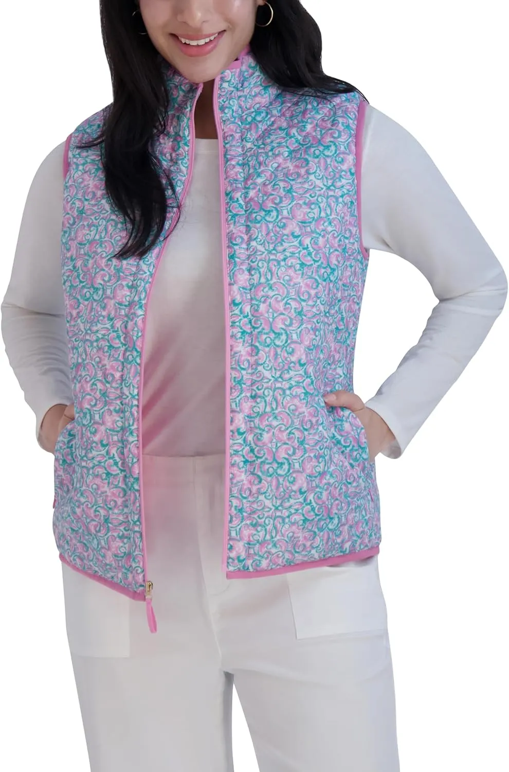 Stella Parker Women's Sleeveless Quilted Active Lightweight Tennis Vest