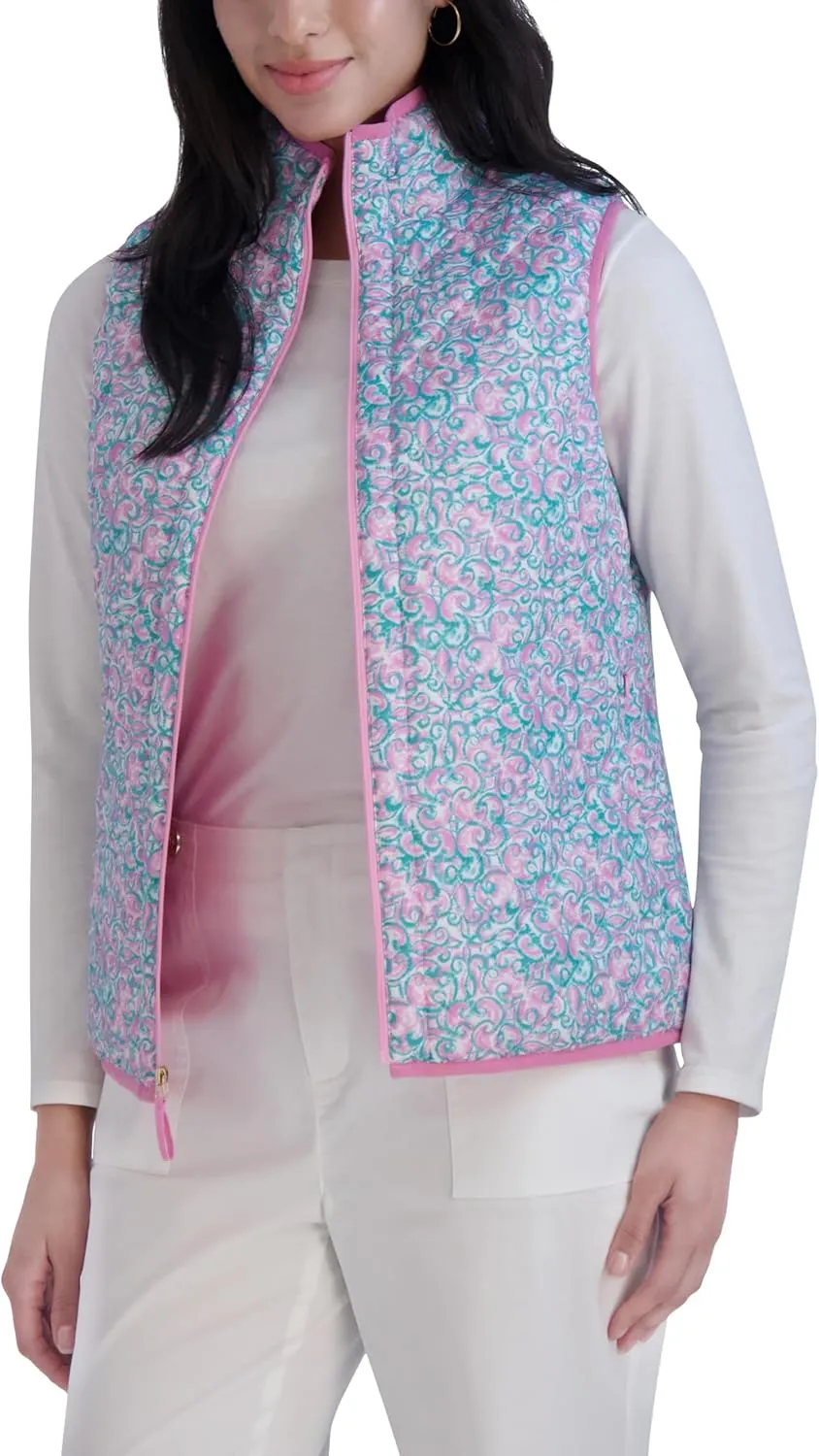 Stella Parker Women's Sleeveless Quilted Active Lightweight Tennis Vest