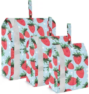 Strawberries Red Cartoon Packing Cubes for Travel 3 Set Packing Travel Organizer Cubes Suitcase Organizer Bags Set for Travel Accessories