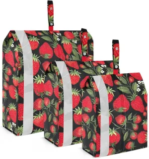 Strawberry Fruit Red Cartoon Packing Cubes for Travel 3 Set Packing Compression Cubes Luggage Organizers for Organization