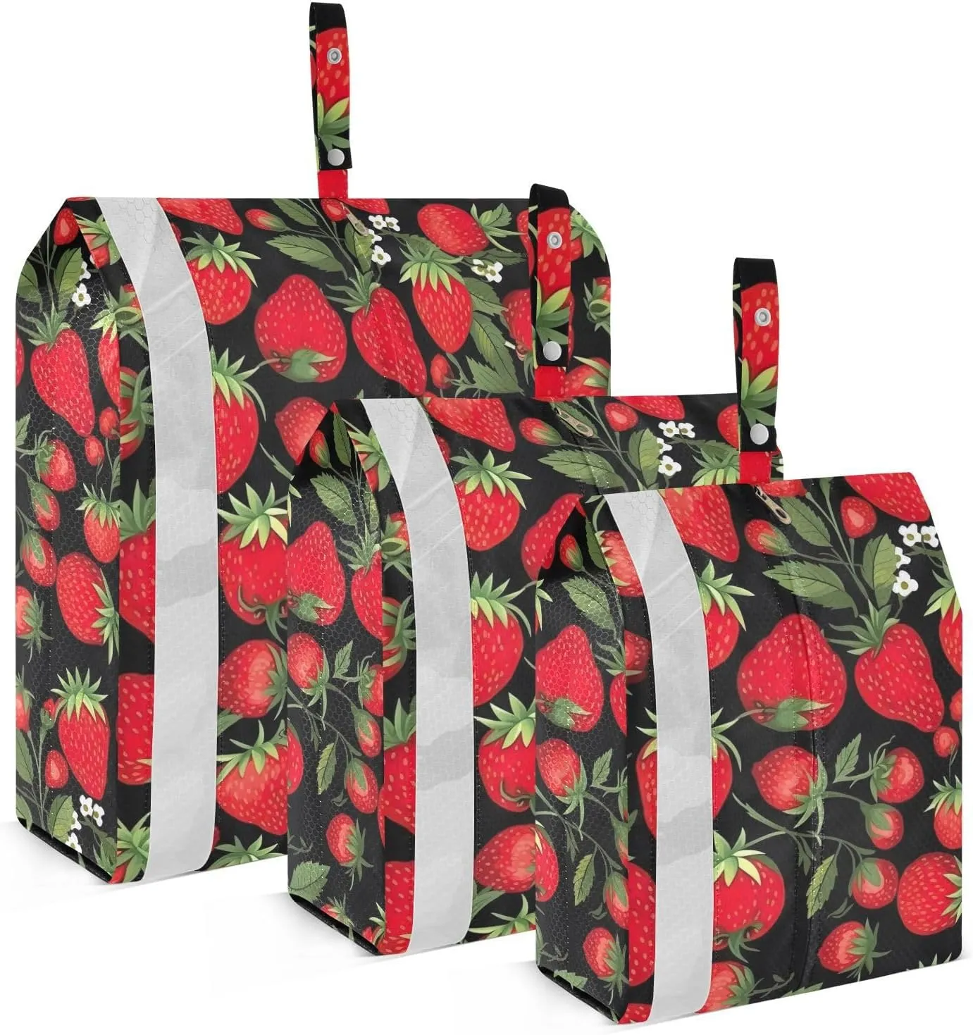 Strawberry Fruit Red Cartoon Packing Cubes for Travel 3 Set Packing Compression Cubes Luggage Organizers for Organization