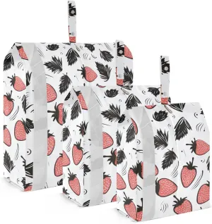Strawberry Leaves Packing Cubes for Travel 3 Set Luggage Packing Cubes Suitcase Organizer Bags for Vacation Clothes