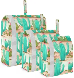 Succulents Colorful Flower Cactus Packing Cubes for Travel 3 Set Packing Bags Suitcase Organizer for Travel