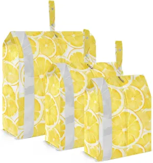 Summer Lemon Watercolor Packing Cubes for Travel 3 Set Compression Travel Bags Luggage Organizer Bags for Woman Man