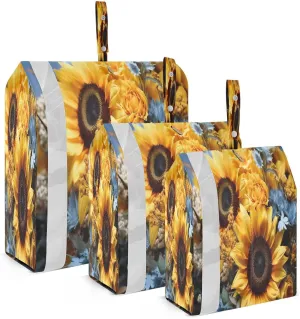 Sunflower Blue Flowers Packing Cubes for Travel 3 Set Travel Organizer Luggage Cubes for Packing
