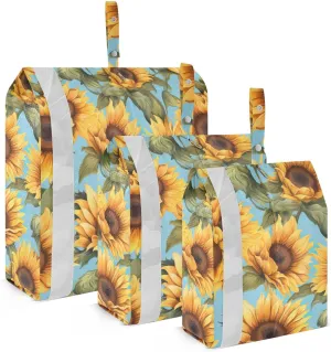 Sunflowers Blue Packing Cubes for Travel 3 Set Compression Packing Cube Luggage Packing Organizers for Travel Compression