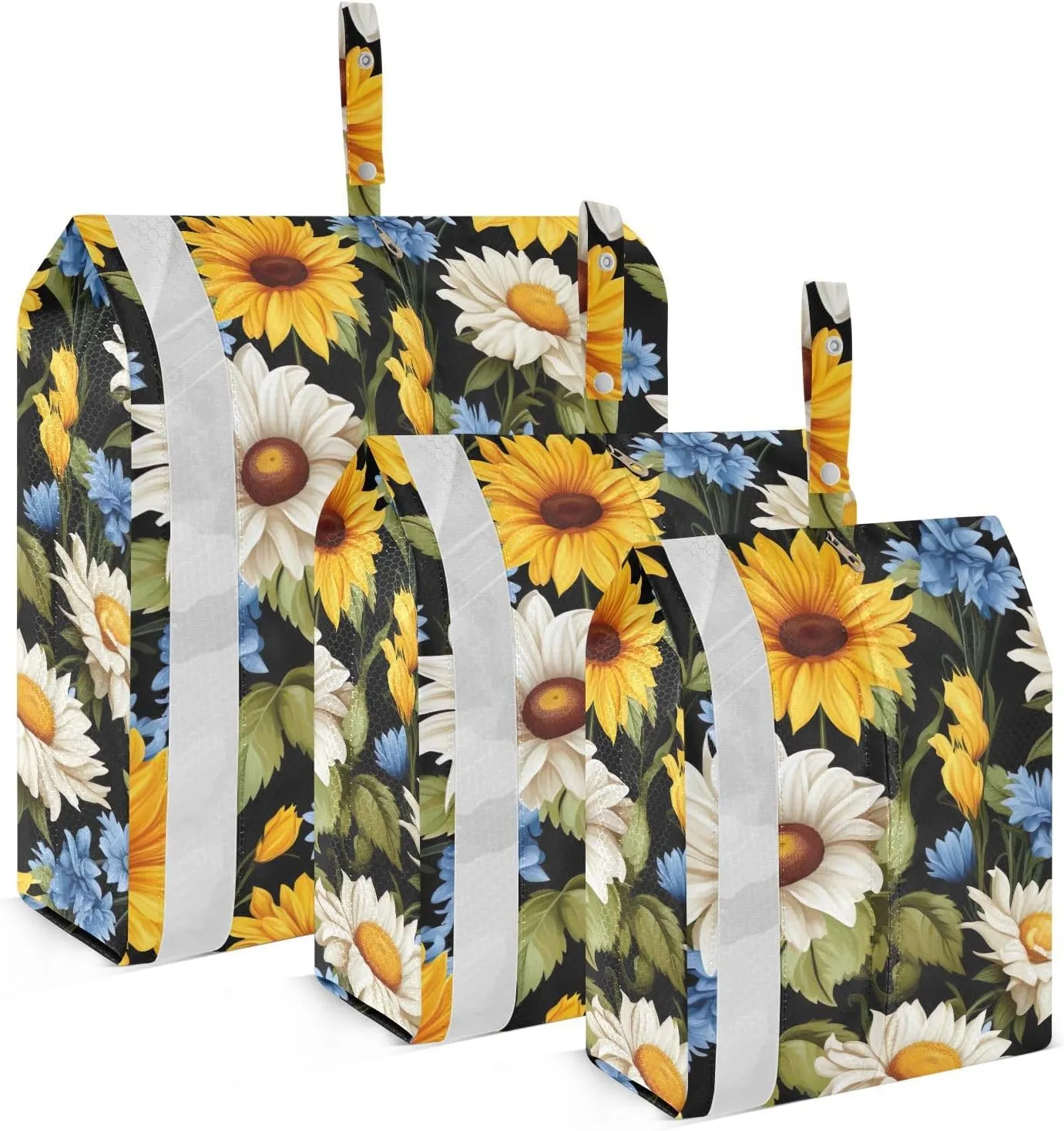 Sunflowers Flowers Watercolor Packing Cubes for Travel 3 Set Compressible Packing Cubes Suitcase Organizer Bags for Woman Man