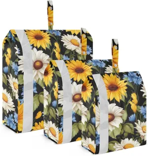 Sunflowers Flowers Watercolor Packing Cubes for Travel 3 Set Compressible Packing Cubes Suitcase Organizer Bags for Woman Man