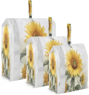 Sunflowers Watercolor Packing Cubes for Travel 3 Set Compression Packing Cube Suitcase Organizer Bags Set for Travel Essentials