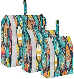 Surfboard Watercolor Packing Cubes for Travel 3 Set Large Packing Cubes Suitcase Organizer Bags Set for Suitcases