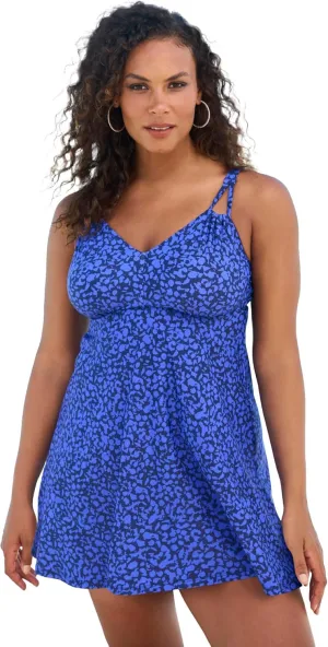 Swim 365 Women's Plus Size Loop Strap Two-Piece Swim Dress
