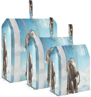 Swings Elephant Packing Cubes for Travel 3 Set Compressible Packing Cubes Luggage Bags Organizer for Vacation Clothes