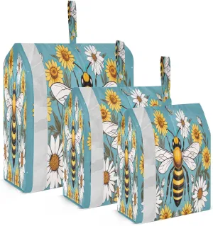 Teal Bees Daisy Packing Cubes for Travel 3 Set Travel Bags Organizer Luggage Cubes for Travel Essentials