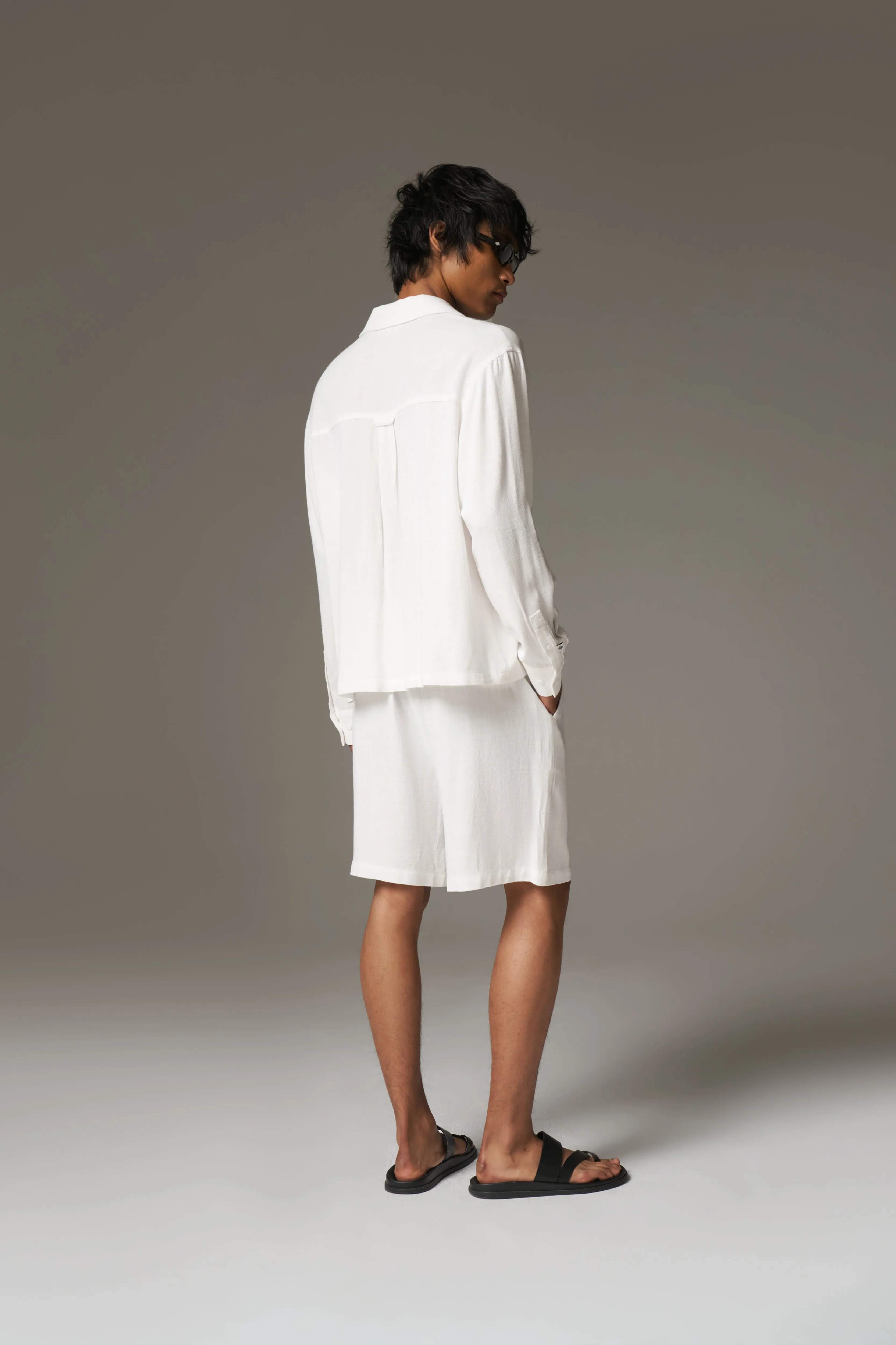 TEXTURED WOVEN SHIRT - WHITE