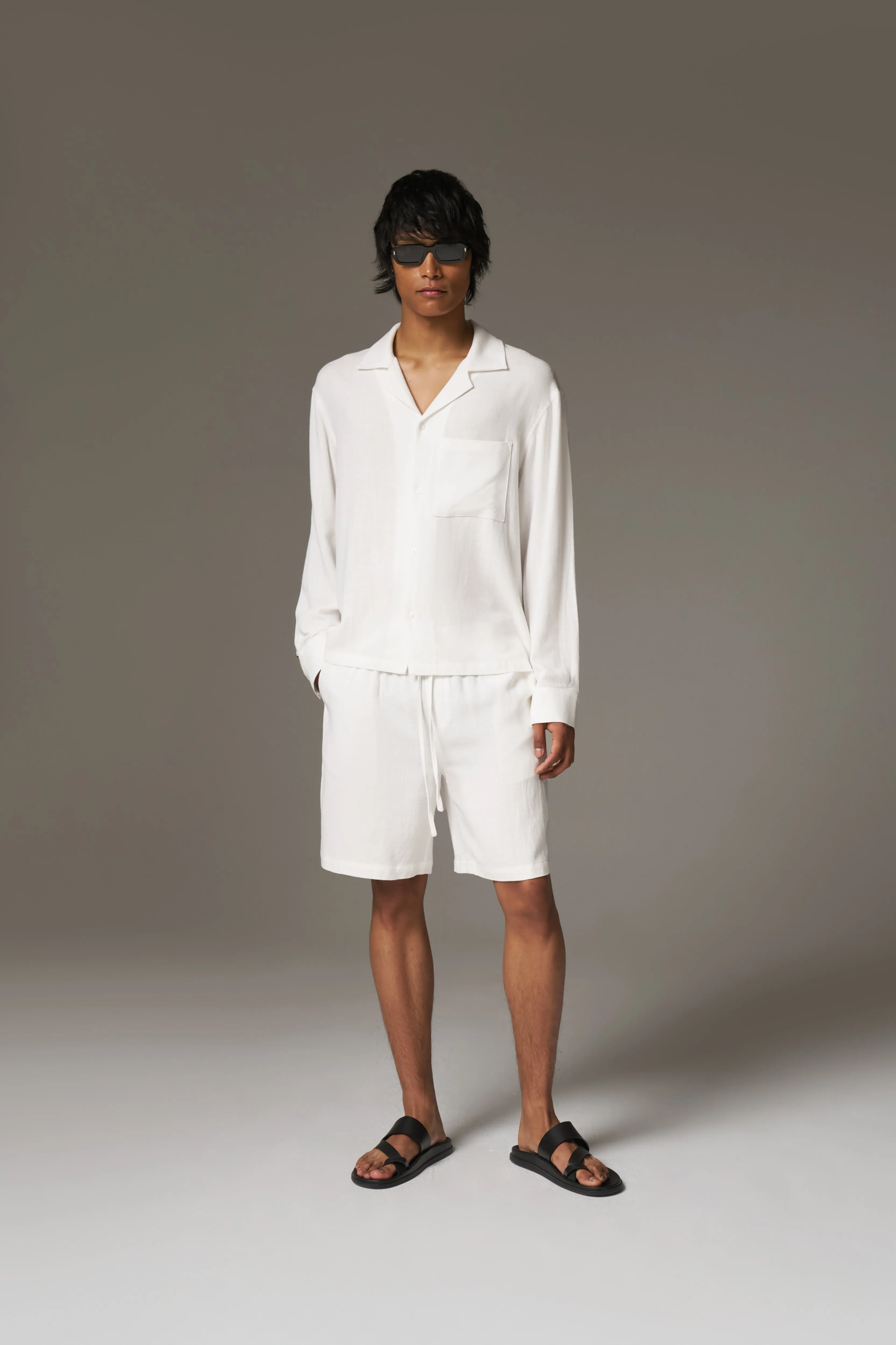 TEXTURED WOVEN SHIRT - WHITE