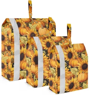 Thanksgiving Sunflower Pumpkin Packing Cubes for Travel 3 Set Compression Packing Cubes Suitcase Organizer Bags Set for Woman Man