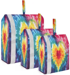 Tie Dye Heart Packing Cubes for Travel 3 Set Packing Essentials Luggage Packing Organizers for Travel