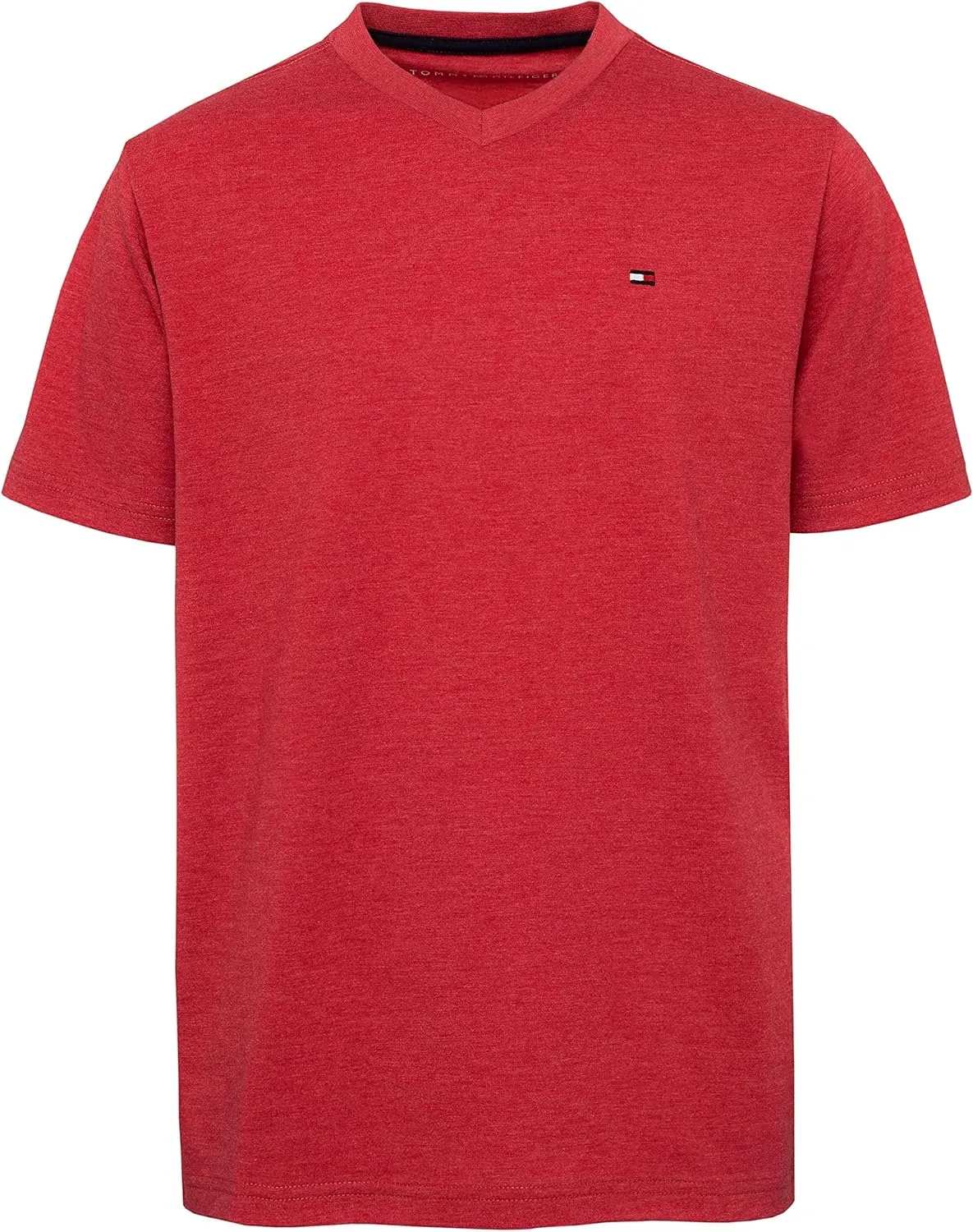 Tommy Hilfiger Boy's Short Sleeve Flag Solid V-neck T-shirt