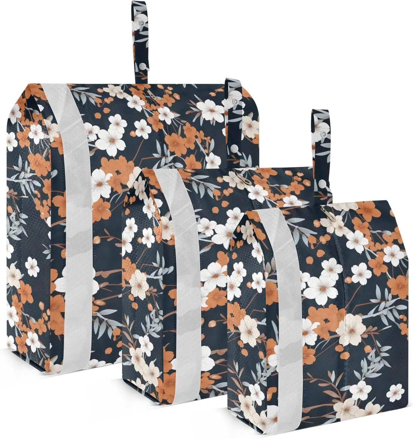 Tropical Hibiscus Florals Leaves Packing Cubes for Travel 3 Set Packing Cubes Large Luggage Bags for Vacation Clothes