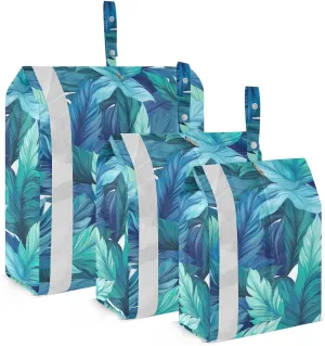 Tropical White Green Packing Cubes for Travel 3 Set Packing Cubes Compression Suitcase Organizer Bags Set for Organization
