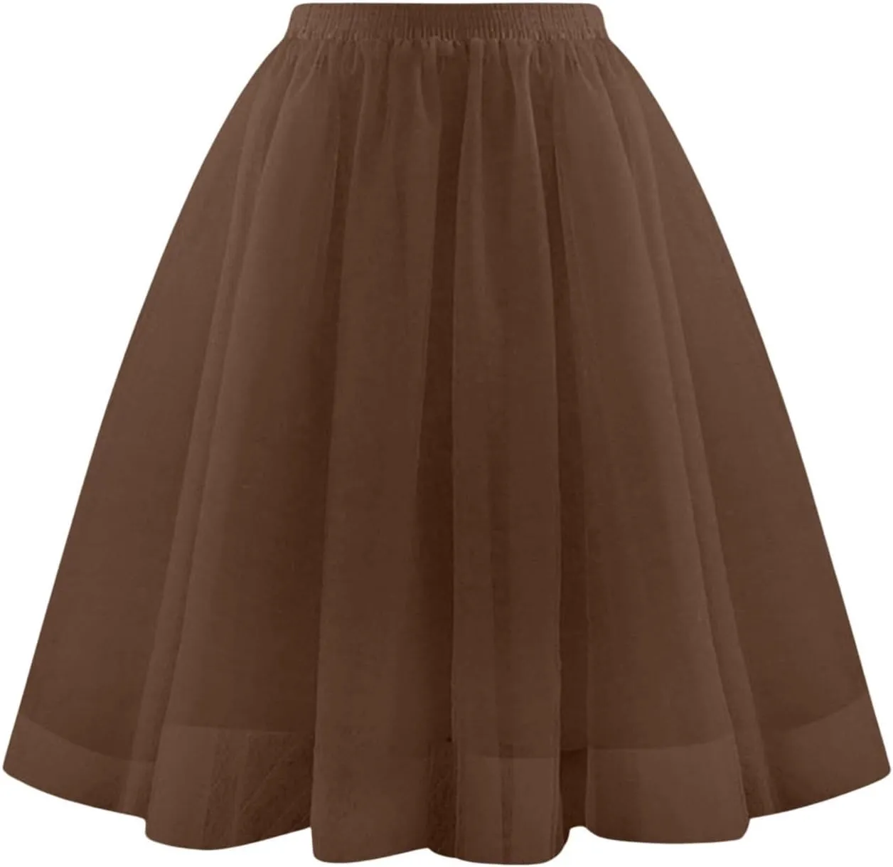 Tulle Skirts for Women Pleated Layered Tutu Skirt Ladies Midi Length High Waist Mesh Flowy A-Line Party Tutu Skirts