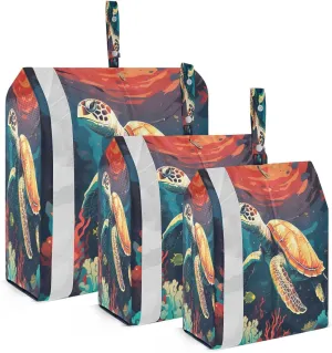 Turtle Underwater Packing Cubes for Travel 3 Set Travel Bags Organizer Luggage Cubes for Travel Essentials