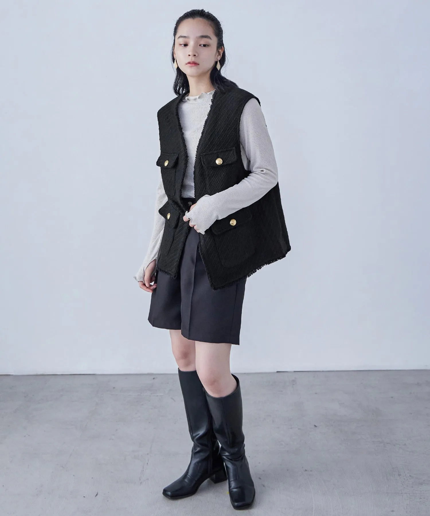Tweed Fringe Vest
