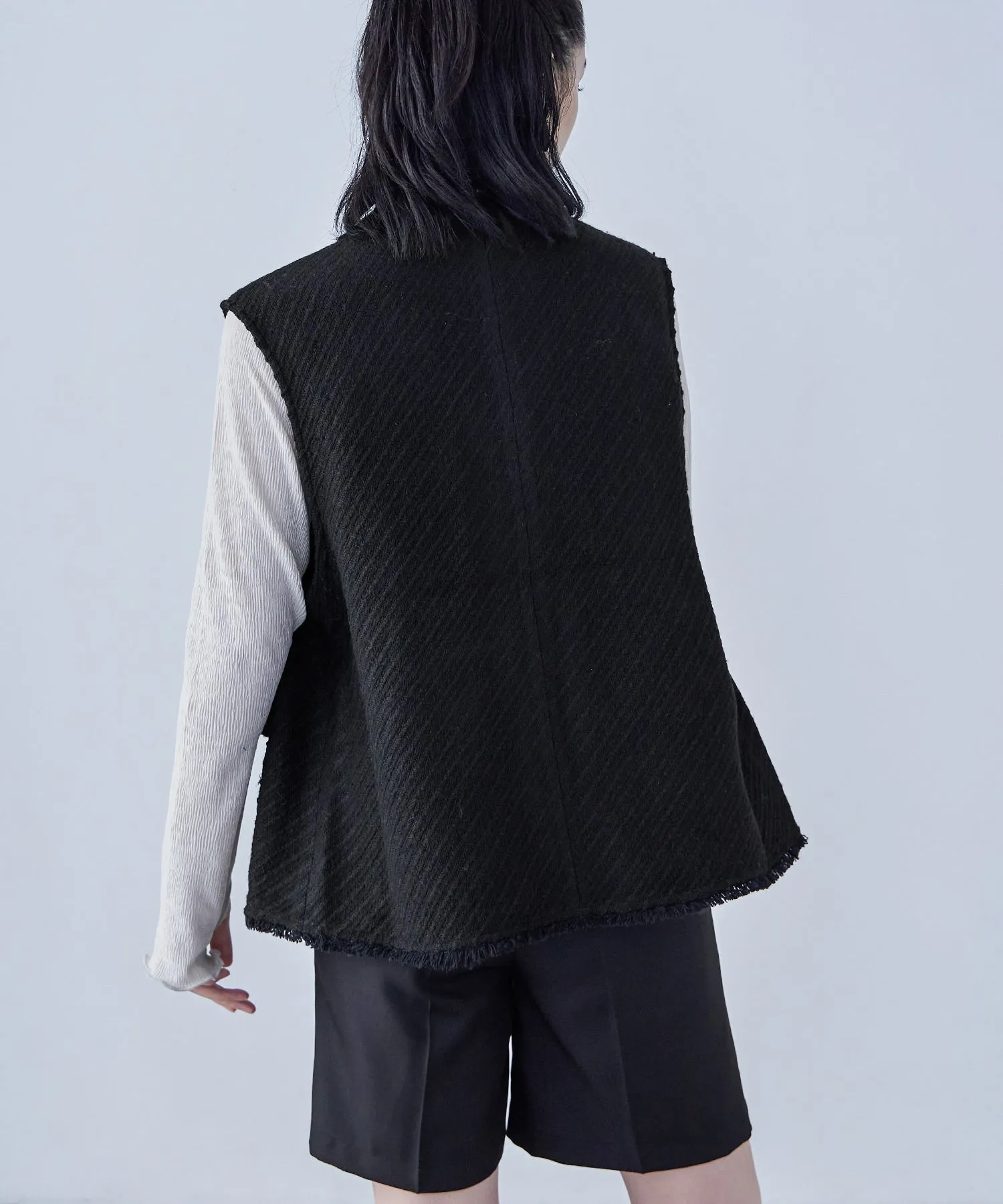 Tweed Fringe Vest