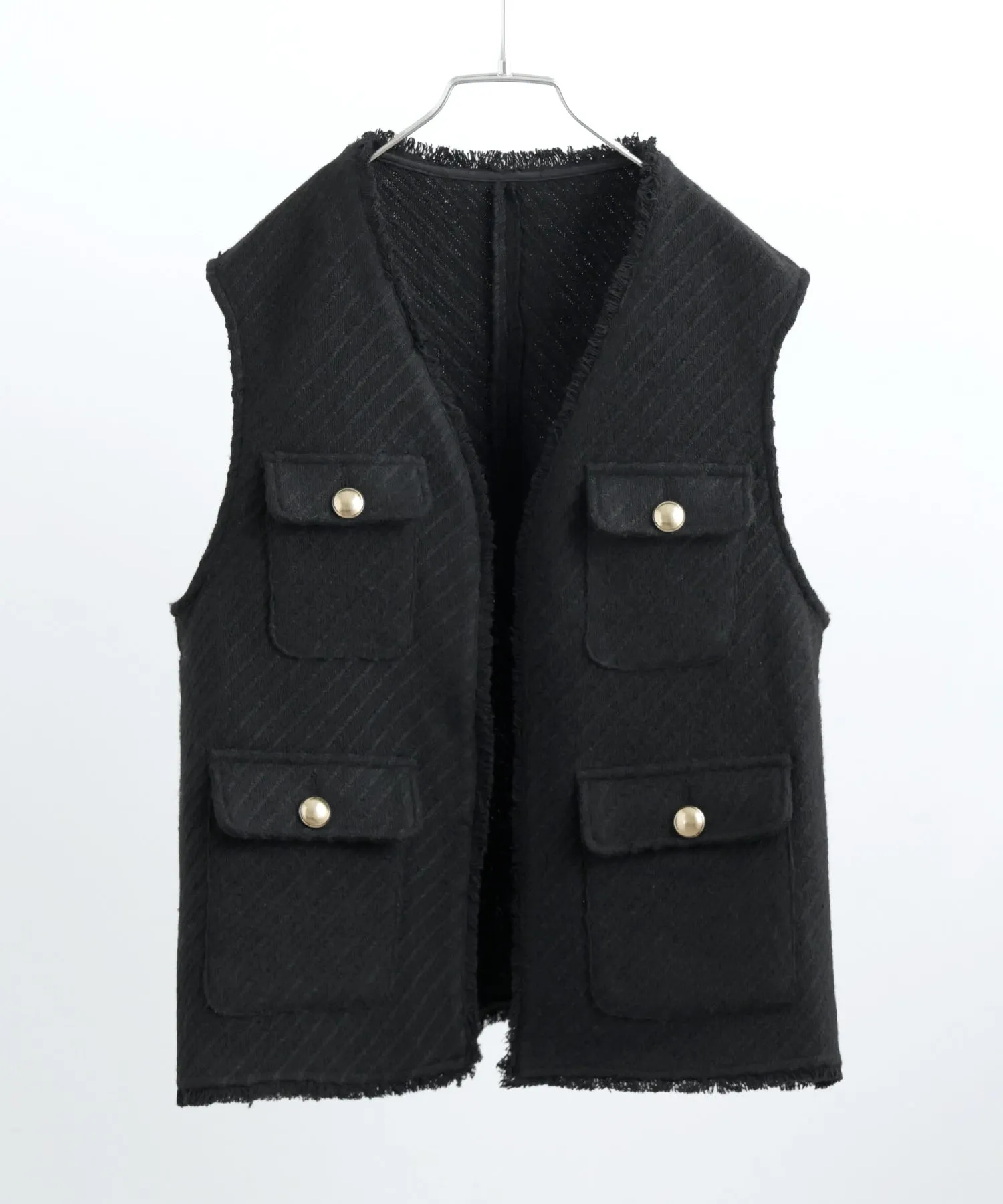 Tweed Fringe Vest