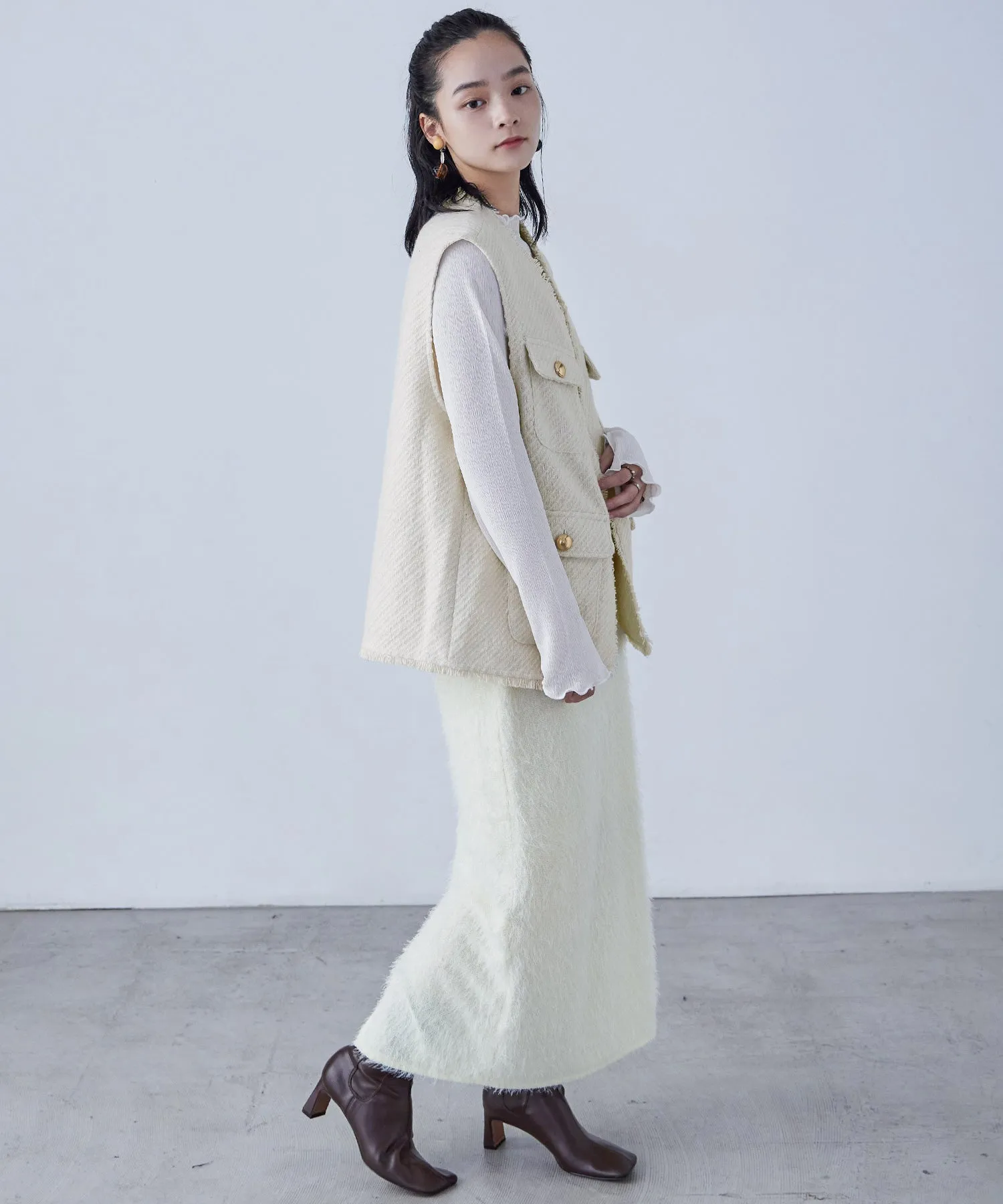 Tweed Fringe Vest