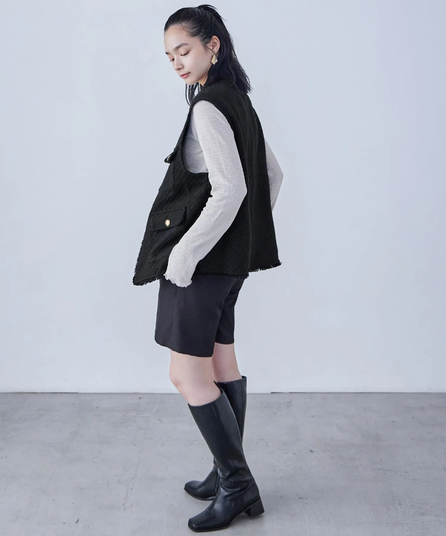 Tweed Fringe Vest