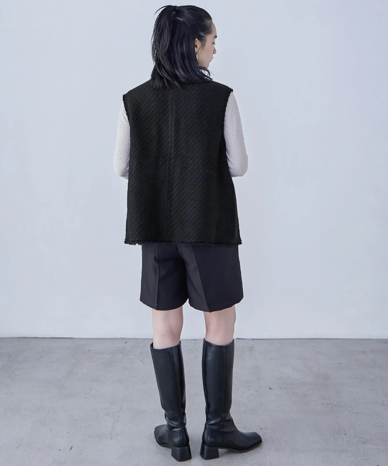 Tweed Fringe Vest