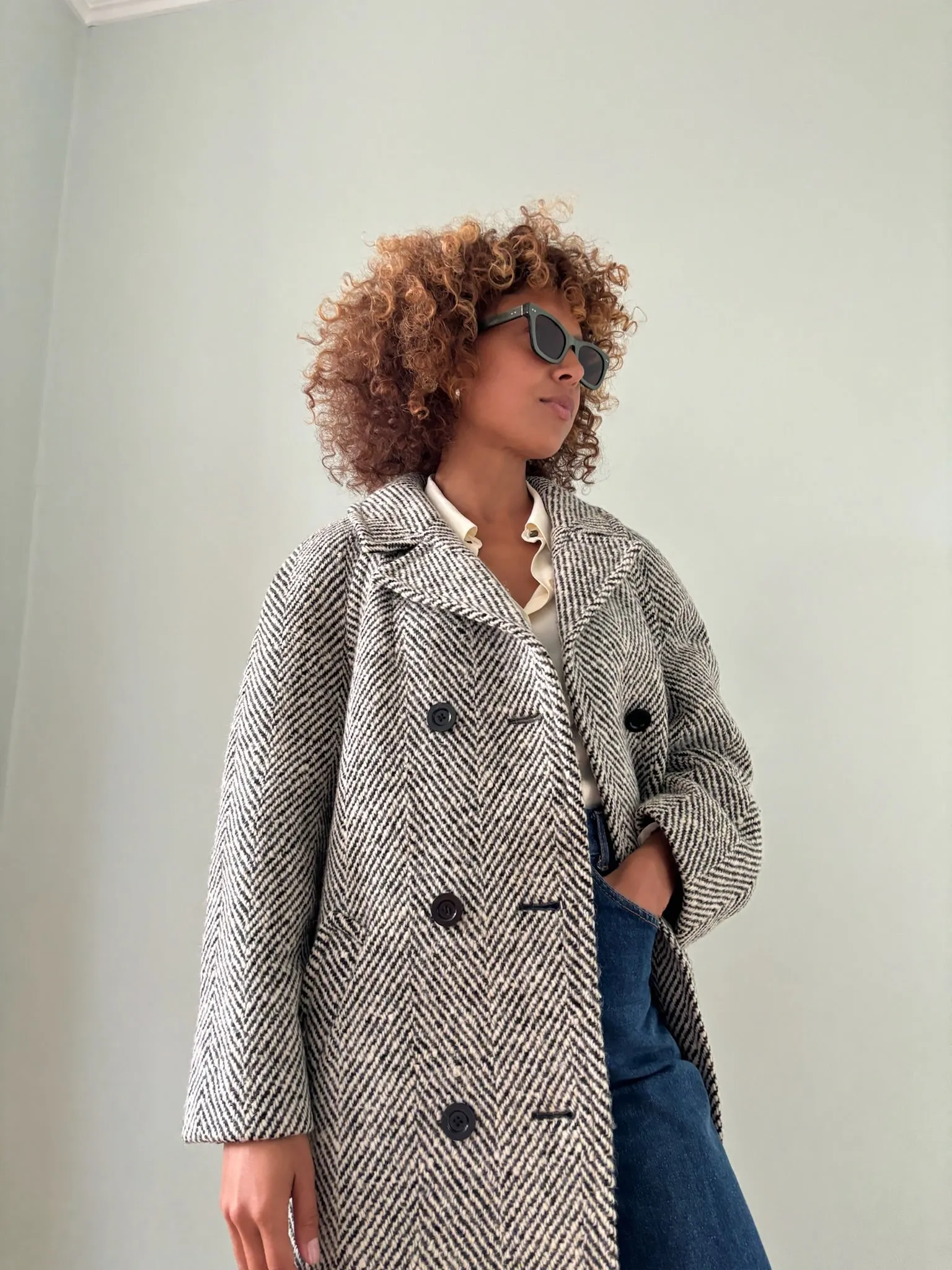 Vintage Aquascutum tweed pea coat
