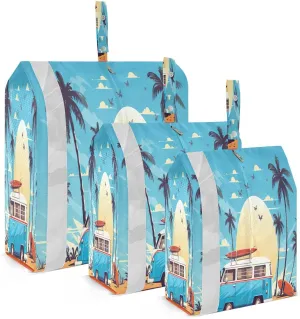 Vintage Car Surfboard Packing Cubes for Travel 3 Set Large Packing Cubes Luggage Organizers for Carry On Suitcases
