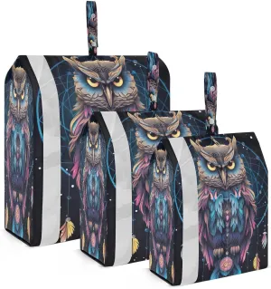 Vintage Dream Owl Packing Cubes for Travel 3 Set Luggage Packing Cubes Luggage Bags for Packing