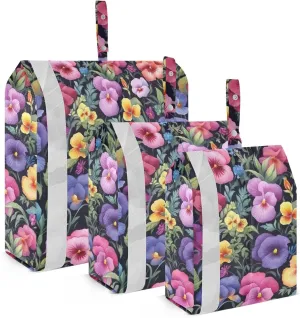 Vintage Flowers Orchids Floral Packing Cubes for Travel 3 Set Travel Packing Cubes Luggage Bags for Carry On