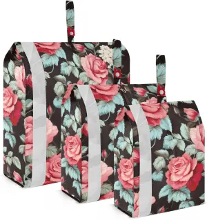 Vintage Red Roses Packing Cubes for Travel 3 Set Packing Travel Organizer Cubes Luggage Organizer Bags for Organization