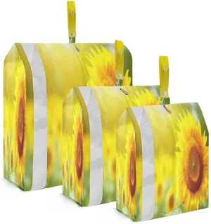 Vintage Spring Sunflower Field Packing Cubes for Travel 3 Set Packing Bags Luggage Bags Organizer for Travel Compression
