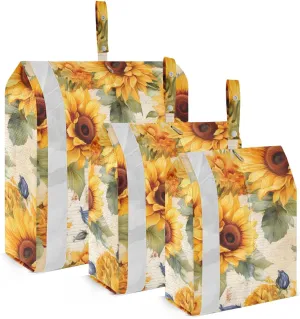 Vintage Yellow Sunflowers Leaves Packing Cubes for Travel 3 Set Travel Packing Cubes Suitcase Organizer Bags for Travel