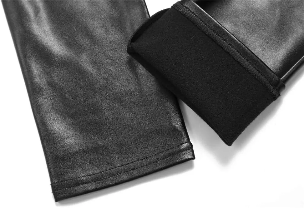 VOGUEMAX Women's Plus Size Faux Leather Leggings High Waisted Pleather Pants Stretchy Sexy PU Tights for Women