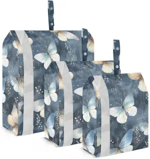 Watercolor Butterflies Blue Packing Cubes for Travel 3 Set Packing Compression Cubes Luggage Packing Organizers for Travel Essentials