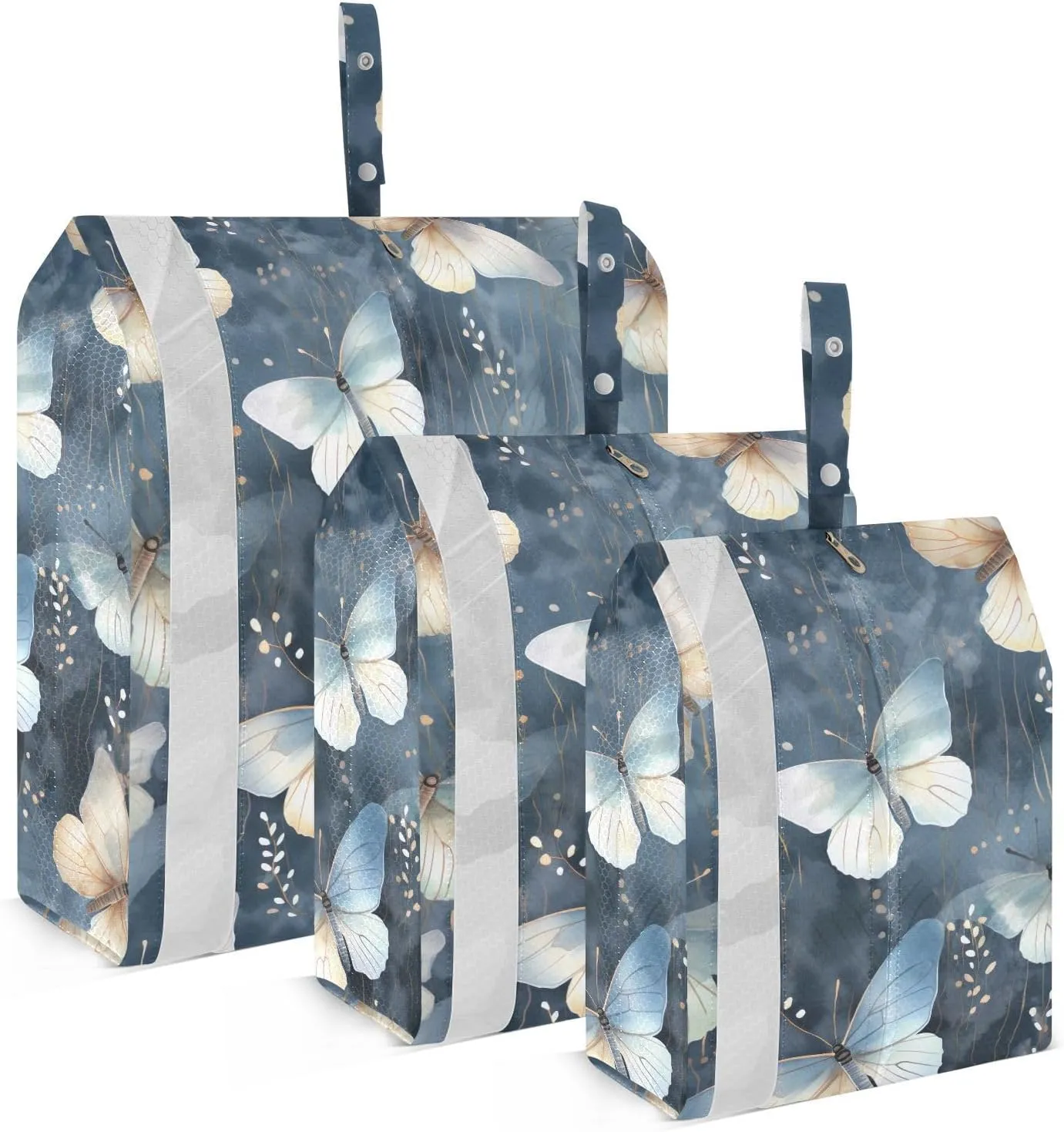 Watercolor Butterflies Blue Packing Cubes for Travel 3 Set Packing Compression Cubes Luggage Packing Organizers for Travel Essentials