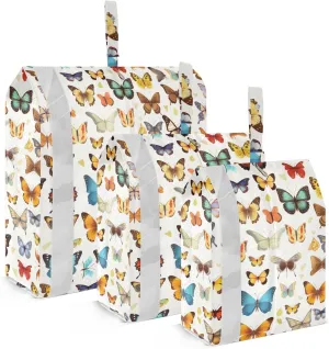 Watercolor Butterflies Elegant Packing Cubes for Travel 3 Set Compression Travel Bags Suitcase Organizer for Packing Compression