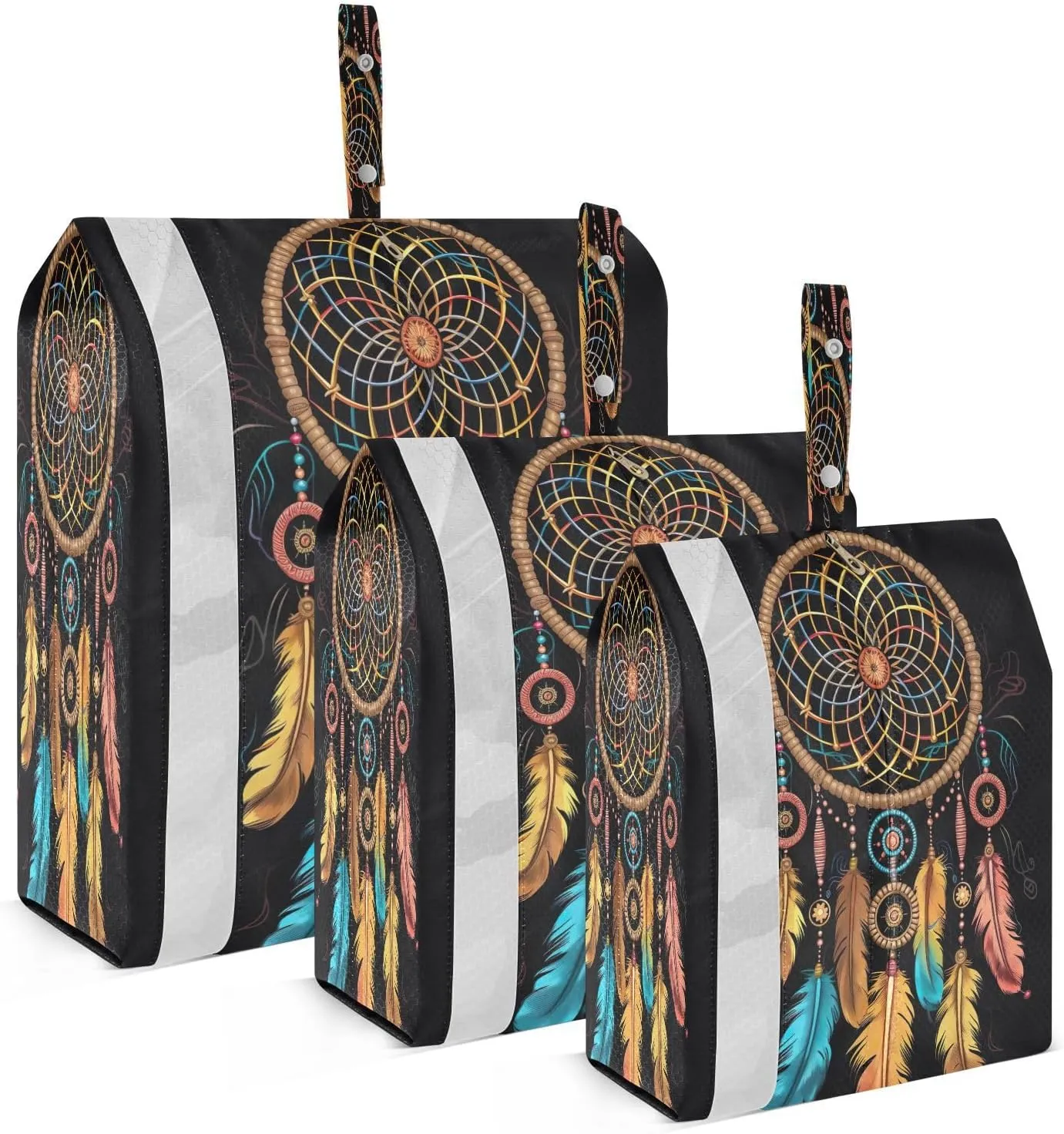 Watercolor Dreamcatcher Packing Cubes for Travel 3 Set Compression Packing Bags Luggage Cubes for Suitcase
