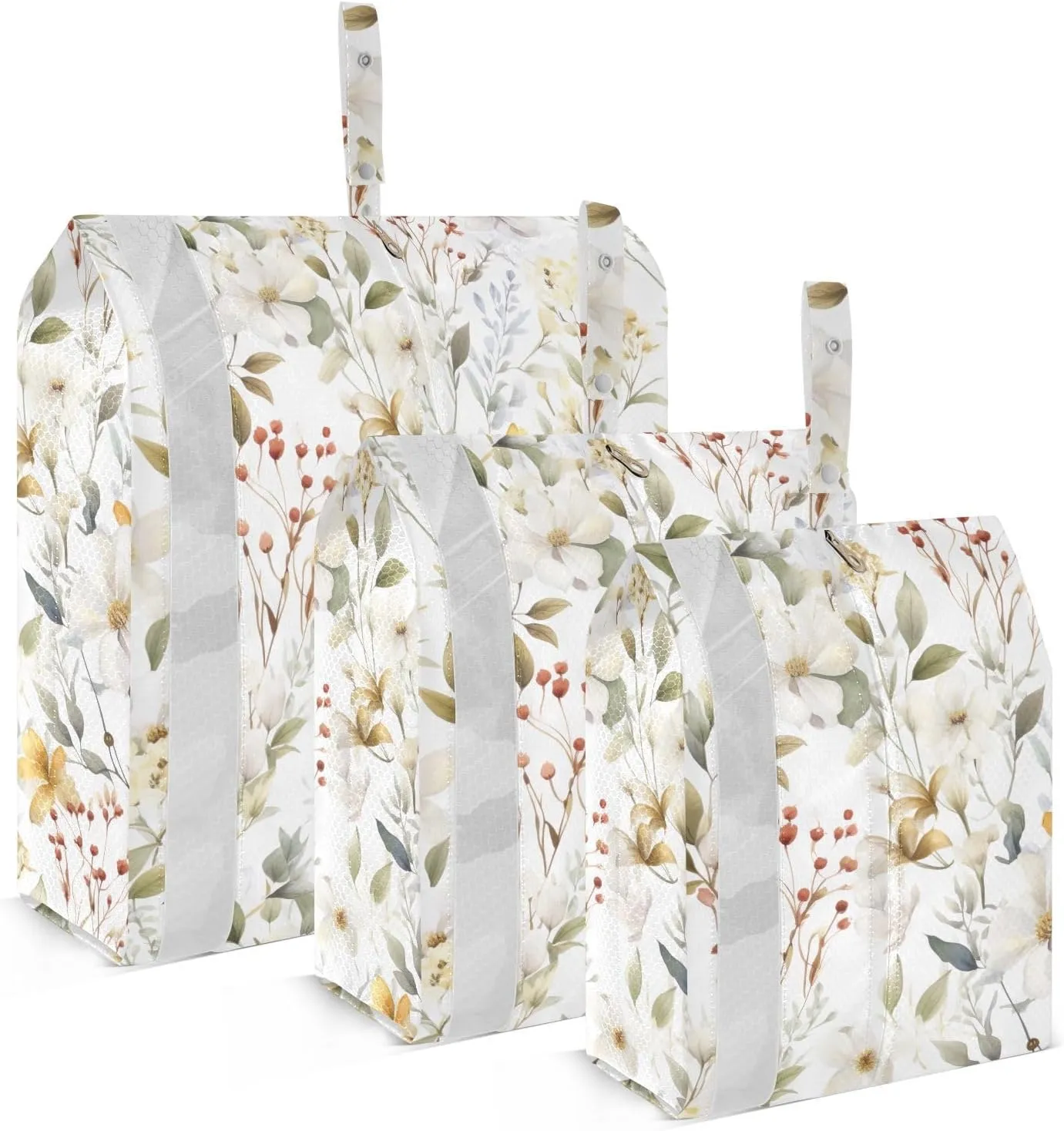 Watercolor Flower Leave Packing Cubes for Travel 3 Set Luggage Packing Cubes Luggage Bags for Packing