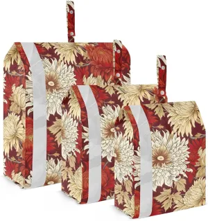 Watercolor Flowers Chrysanthemum Packing Cubes for Travel 3 Set Compression Packing Cube Luggage Organizers for Vacation Clothes