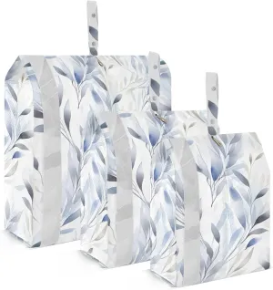 Watercolor Gray Leaves Packing Cubes for Travel 3 Set Compression Packing Cube Suitcase Organizer for Travel