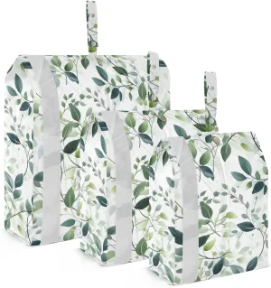 Watercolor Green Eucalyptus Leaves Packing Cubes for Travel 3 Set Large Packing Cubes Suitcase Organizer Bags Set for Suitcases